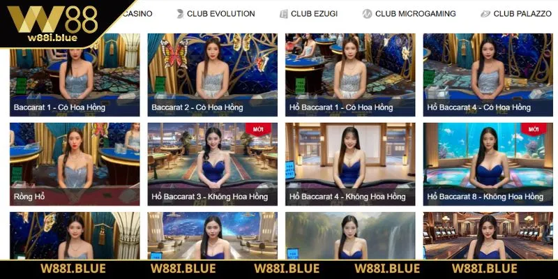 Trang chủ 269 Sảnh casino trực tuyến W88 hấp dẫn với nhiều trò kinh điển