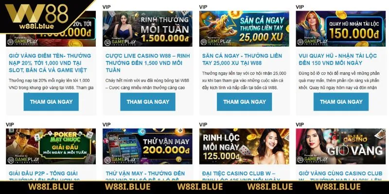 Trang chủ 266 Ưu đãi khủng dành riêng cho thành viên VIP tại W88