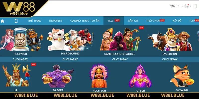 Trang chủ 263 W88 hợp tác cùng nhiều nhà cung cấp game nổi tiếng thế giới